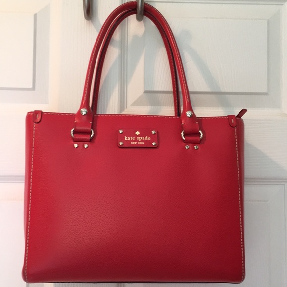 Kate Spade cherry red purse with dust cover - Picture 9 of 15